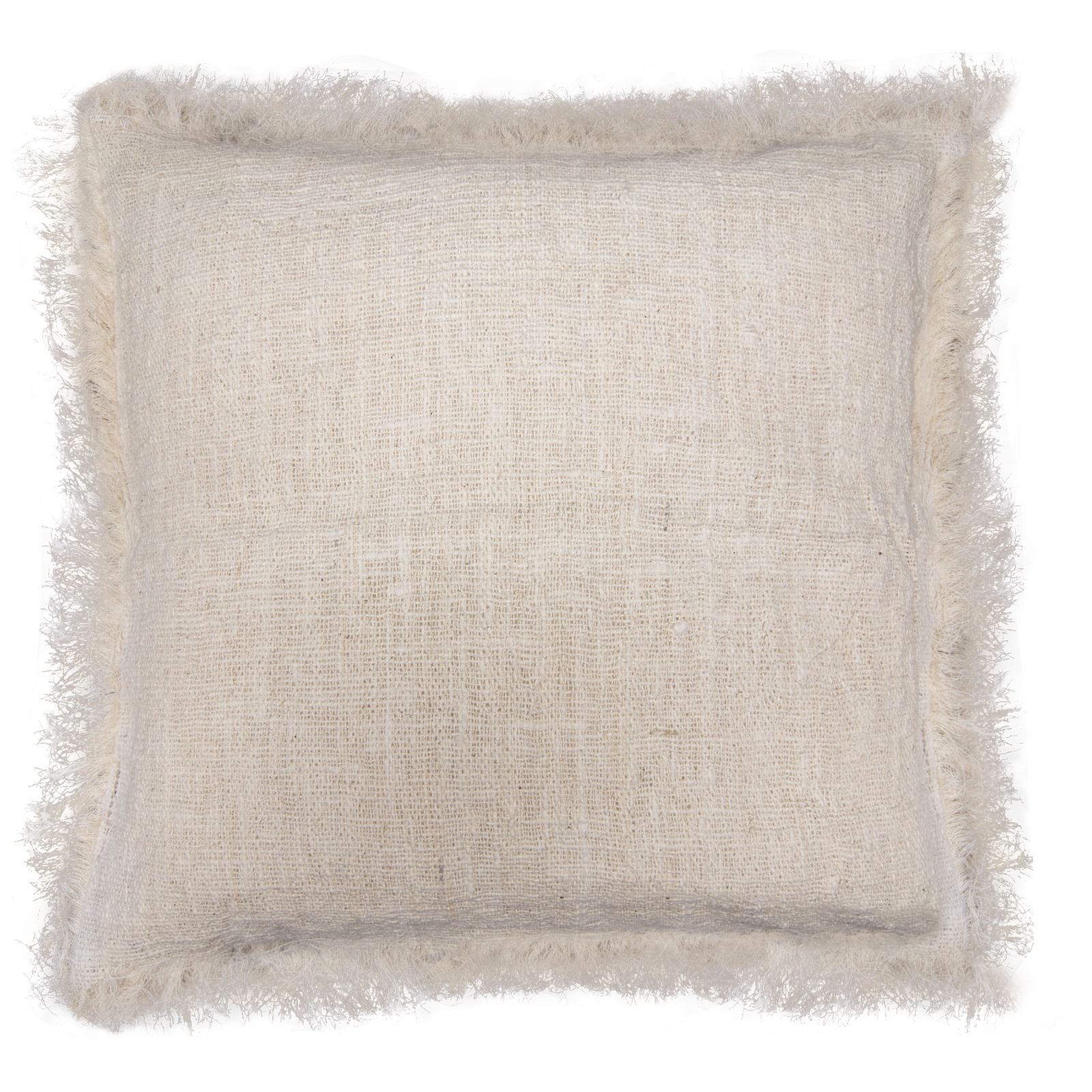 Linen Cushion Cover 45x45cm with Fringe for Stylish Home Decor