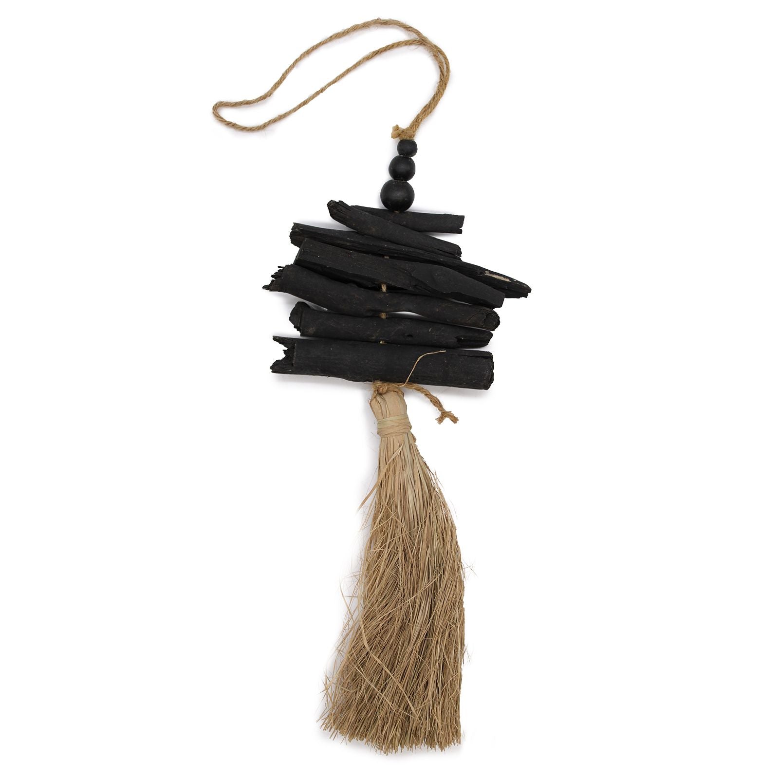 Hanging Driftwood Tassel 42cm for Unique Natural Wall Art Decor