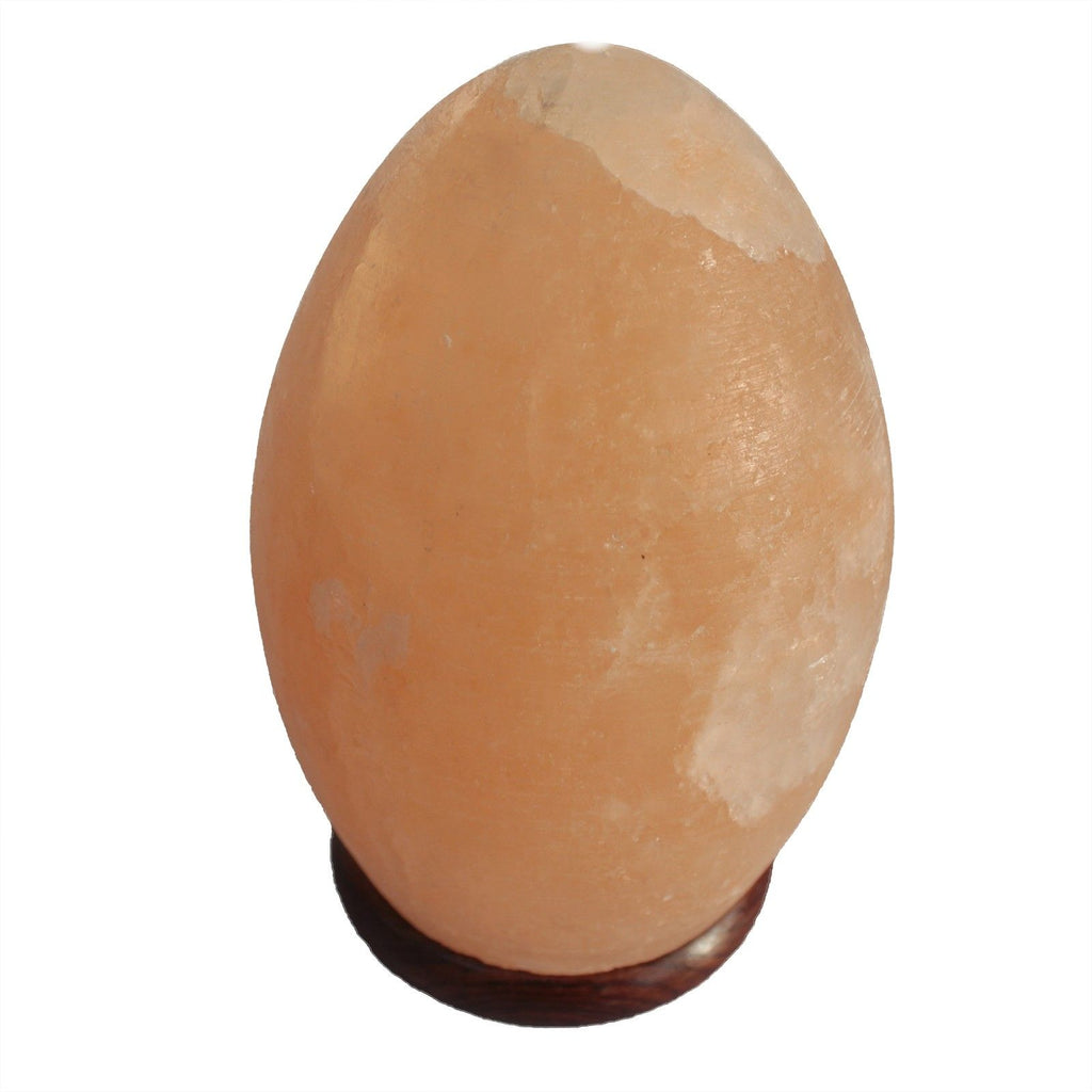 Himalayan Salt Lamp Egg with Wooden Base for Unique Home Decor