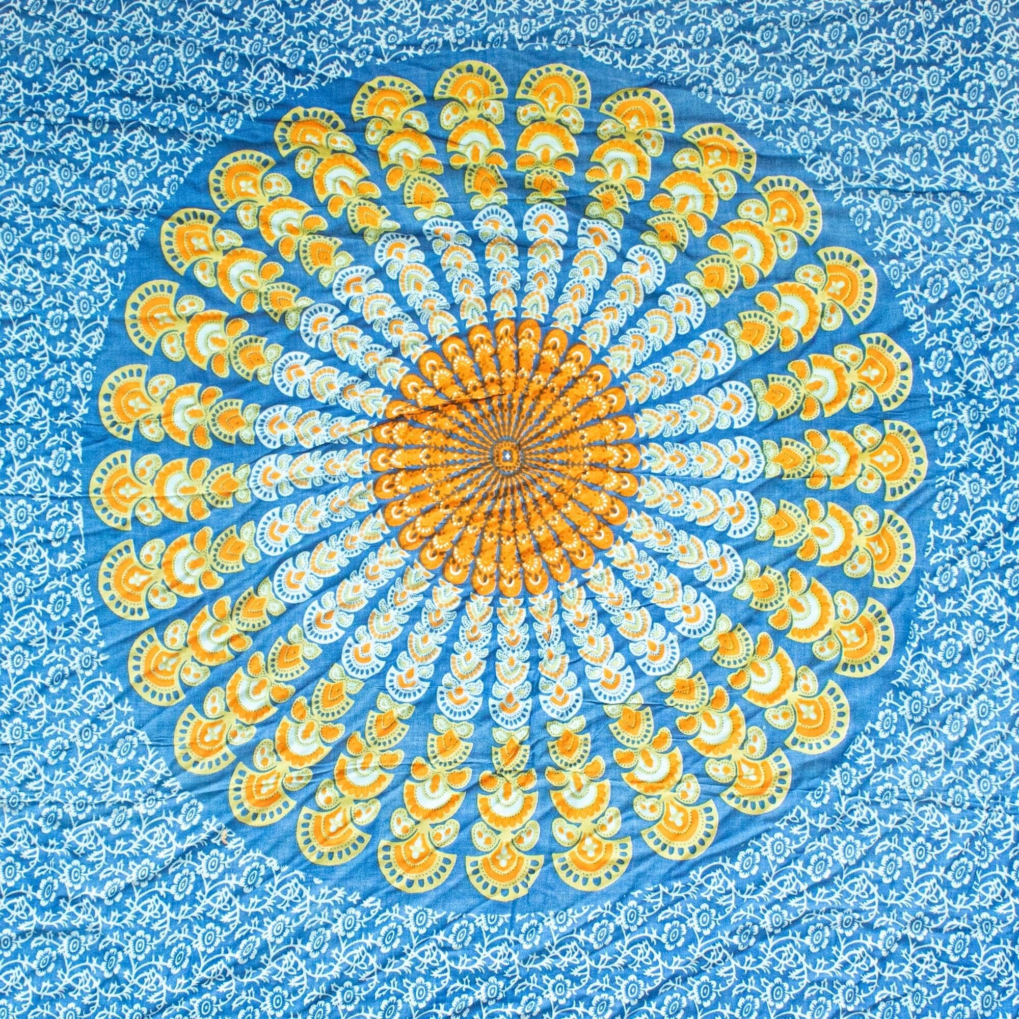 Teal Orange Mandala Sarongs for Stylish Beachwear and Versatile Use