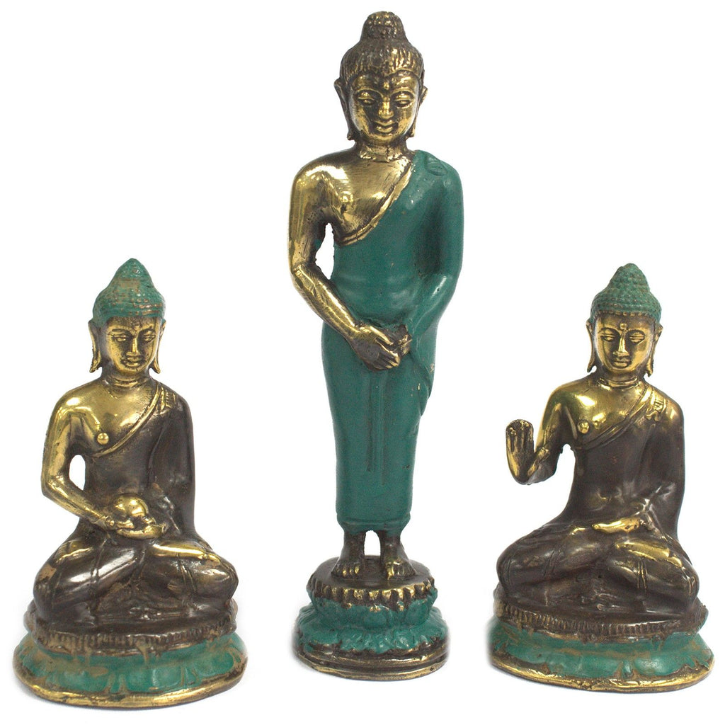 Med Standing Buddha Brass Fengshui Ornament for Elegant Home Decor