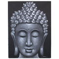 Buddha Painting with Grey Brocade Detail for Elegant Home Decor