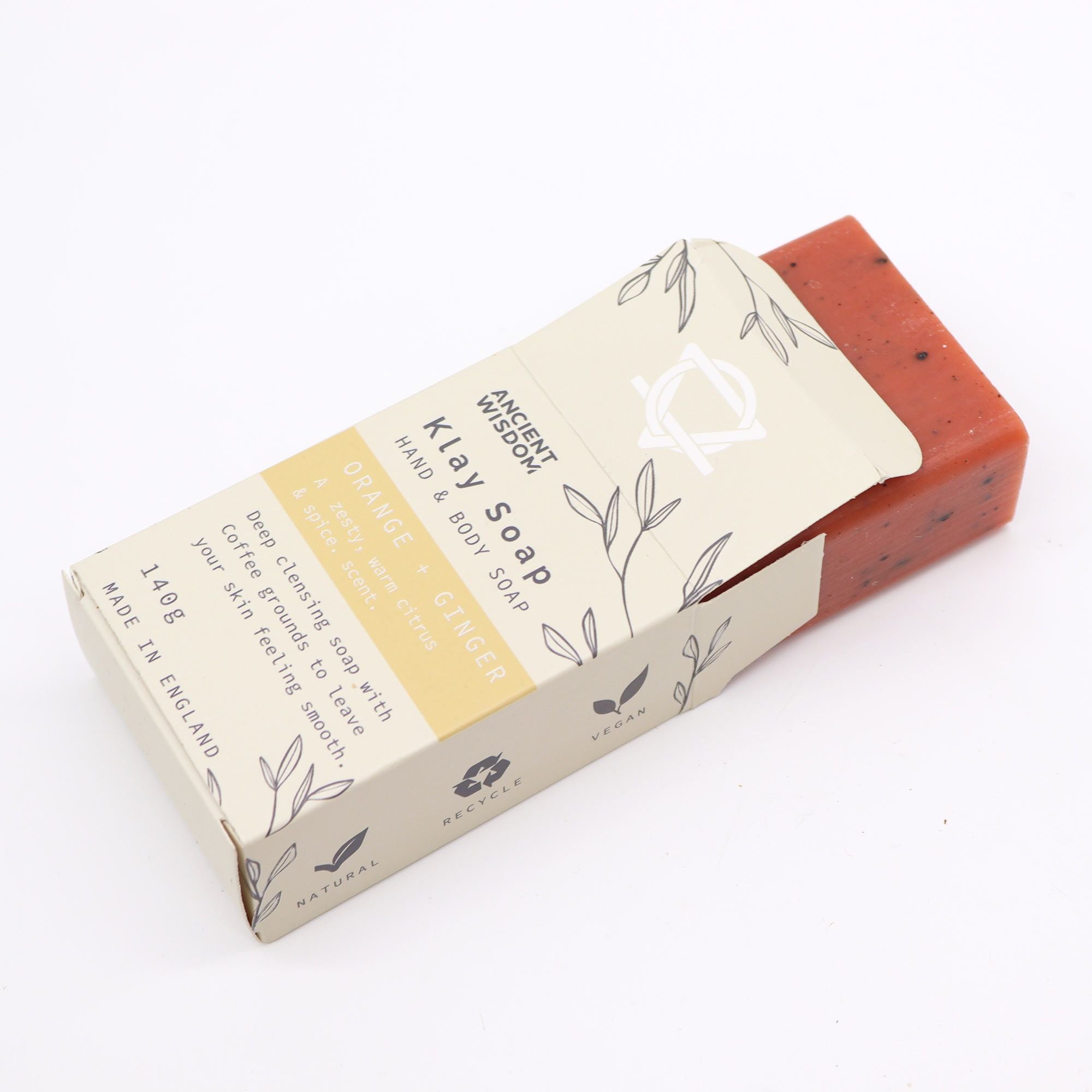 Klay Soap Energising Orange and Ginger Exfoliating Cleanser Bar