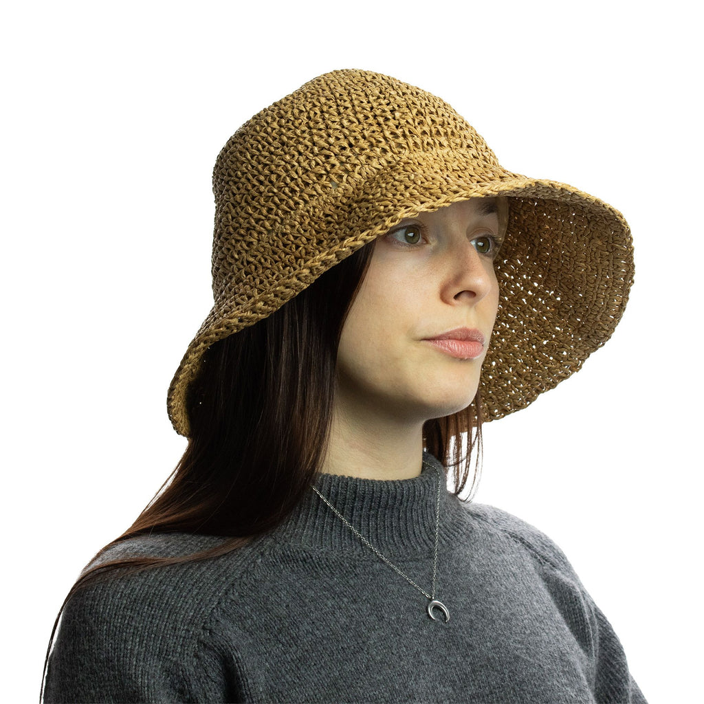 Nomad Sari Floppy Straw Sun Hat in Natural Coffee for Summer Style