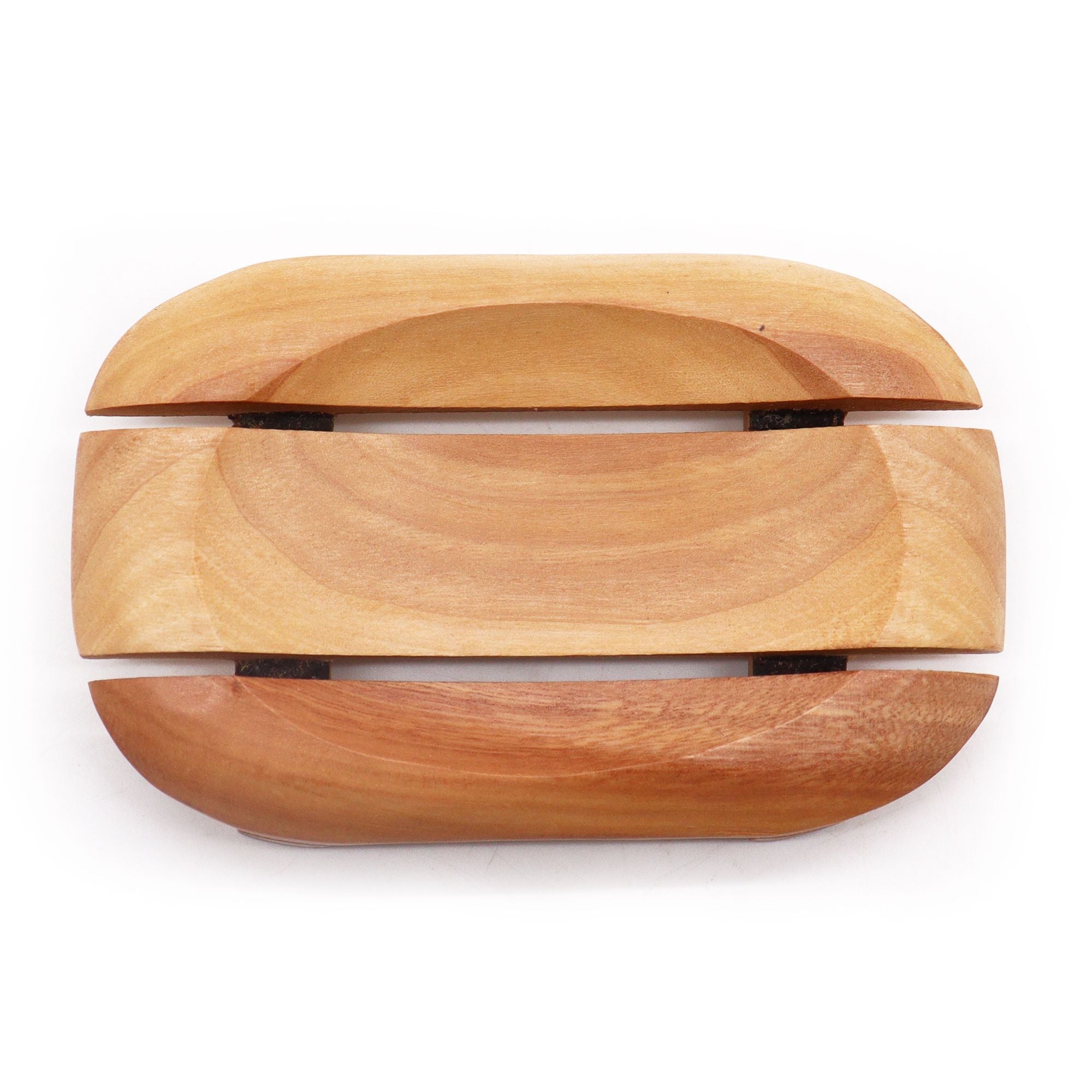 Classic Mahogany Soap Dish Oval Design for Stylish Bathrooms