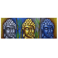 Buddha Painting Three Heads With Bamboo for Elegant Home Decor