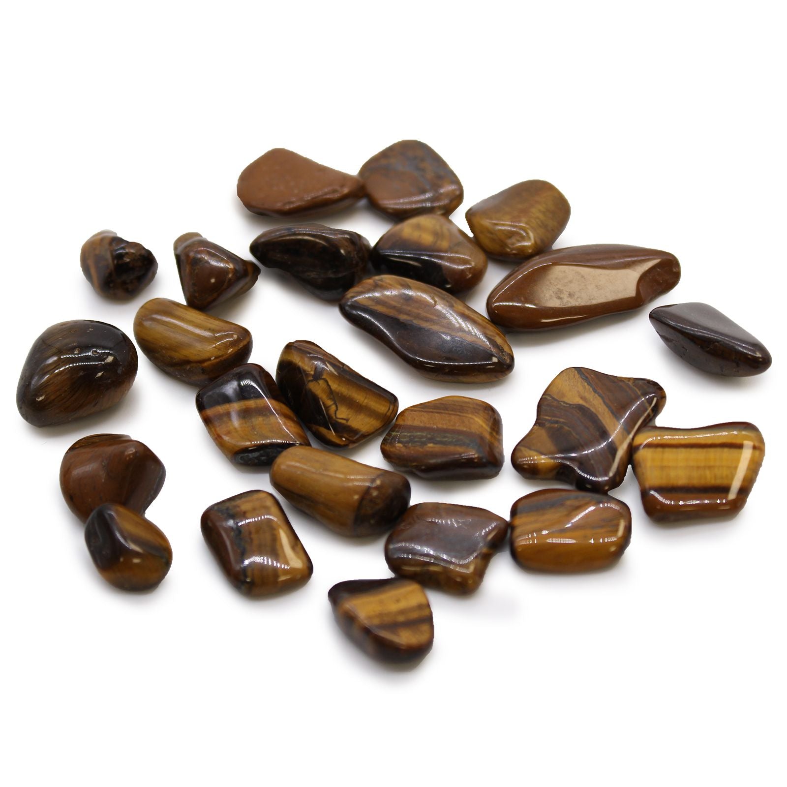 Small African Tumble Stones Golden Tiger's Eye for Collectors