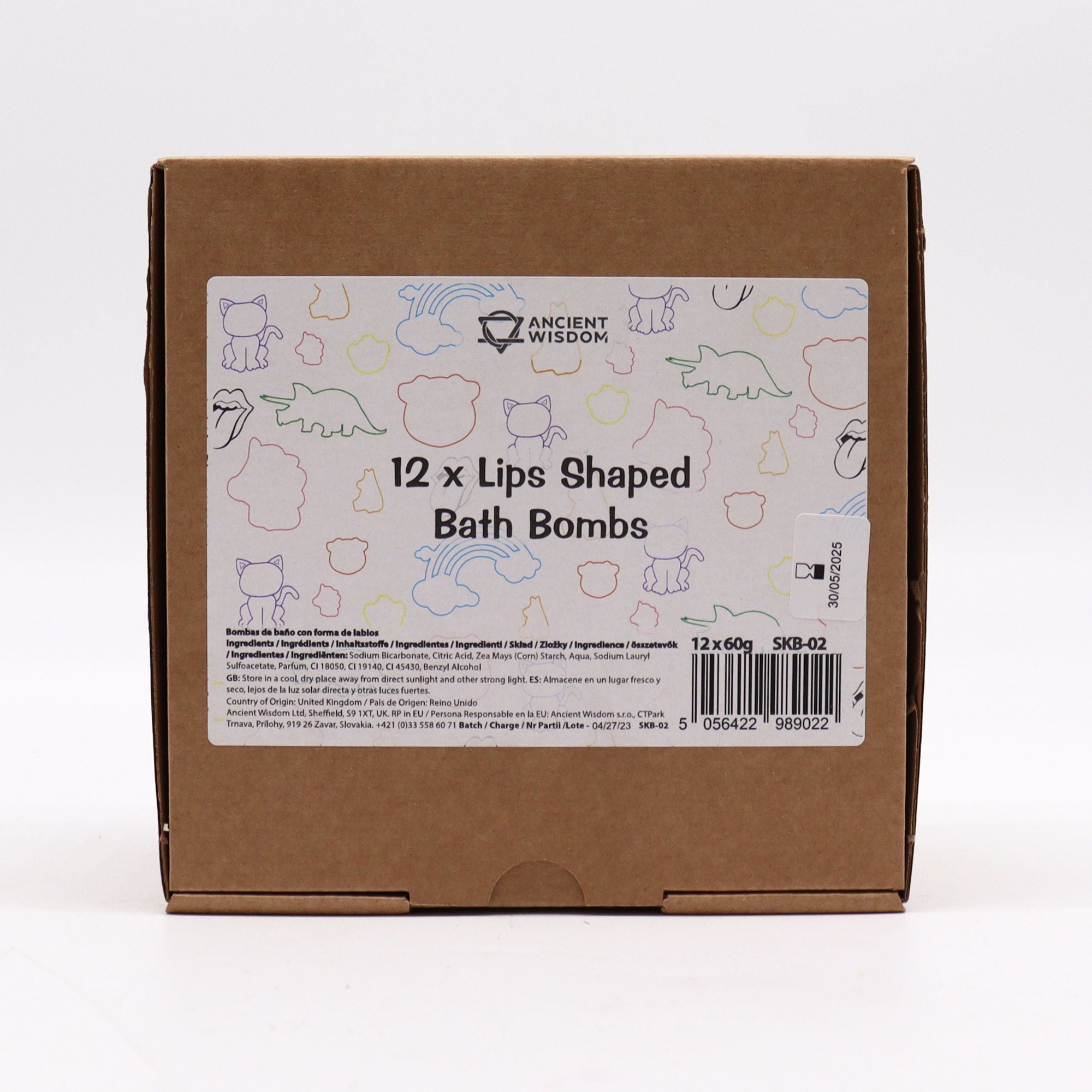Lips Bath Bomb 60g with Raspberry and Pomegranate Aroma Delight