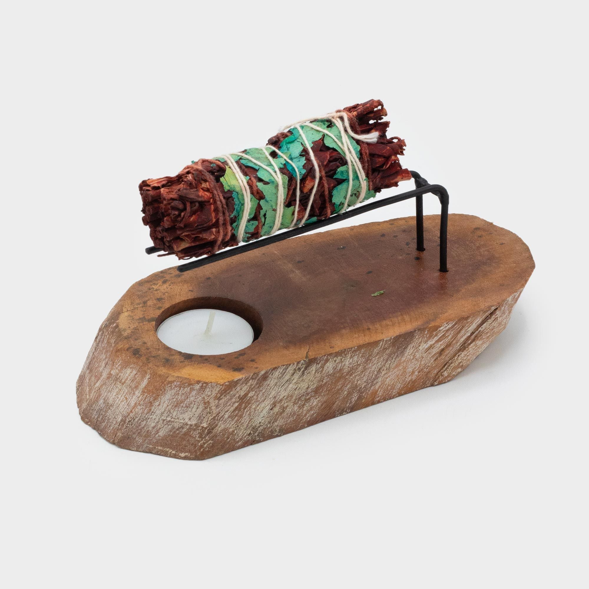 Palo Santo Heater Whitewash Gamel Wood for Aromatic Enjoyment