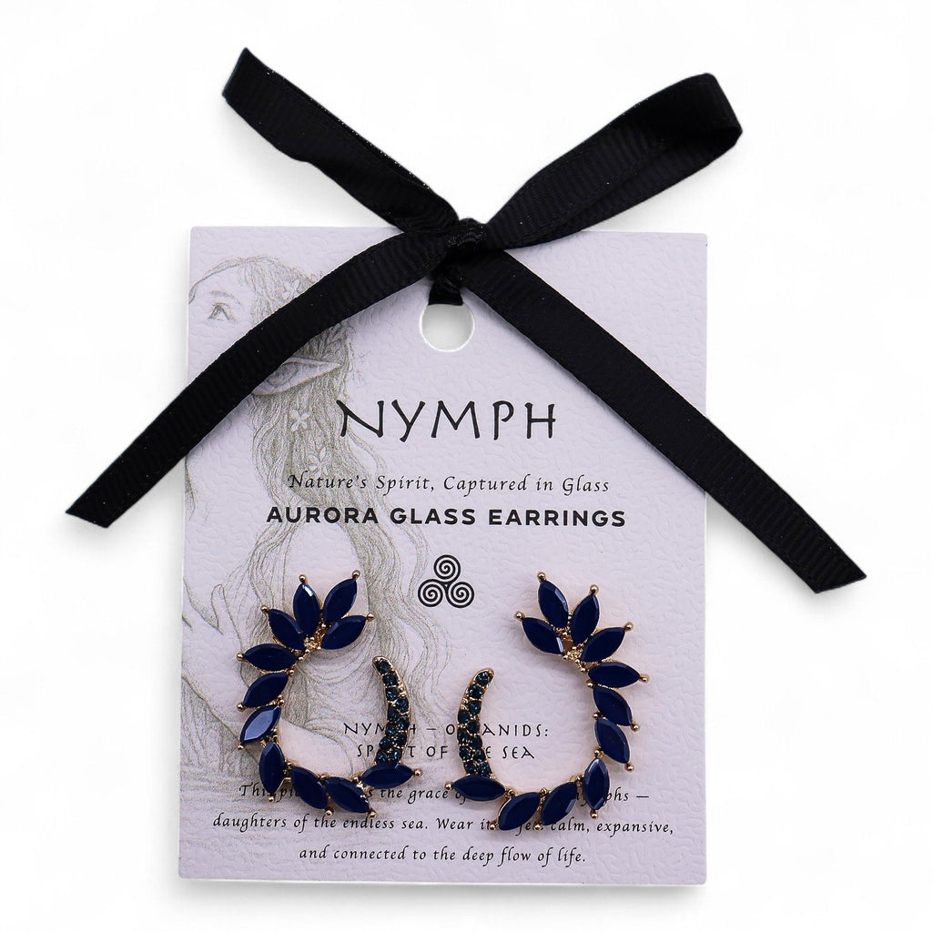 Royal Blue Vintage Glass Loop Earrings for Elegant Style and Gifts