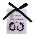 Royal Blue Vintage Glass Loop Earrings for Elegant Style and Gifts