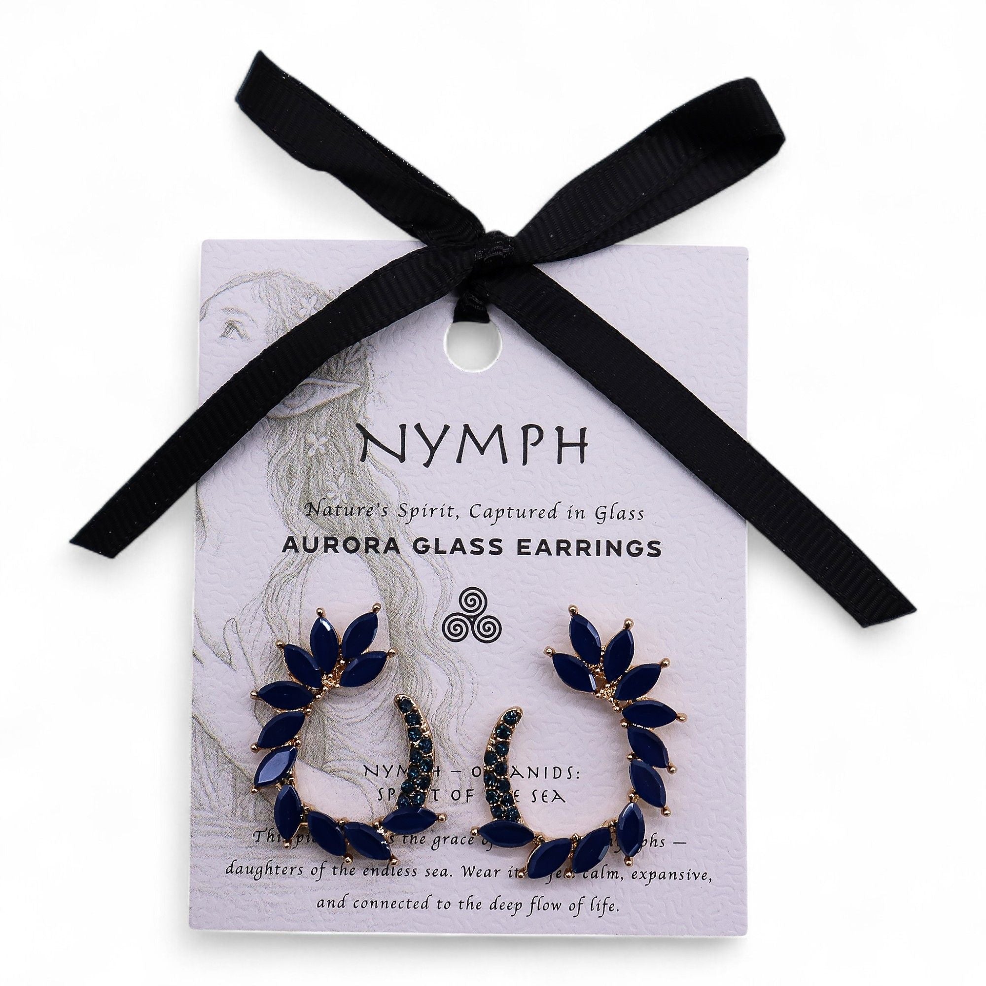 Royal Blue Vintage Glass Loop Earrings for Elegant Style and Gifts