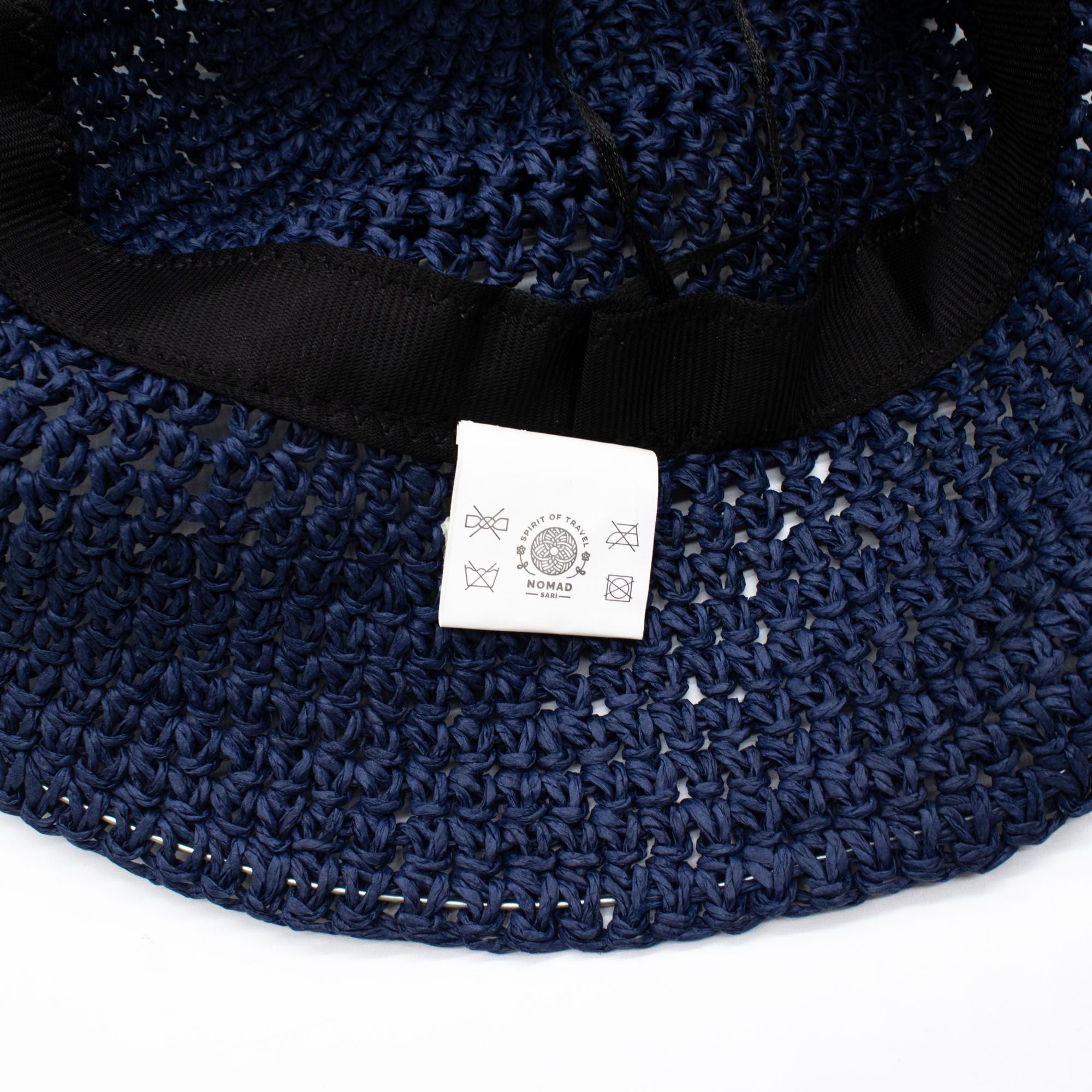Nomad Sari Floppy Straw Sun Hat in Navy Blue for Summer Style
