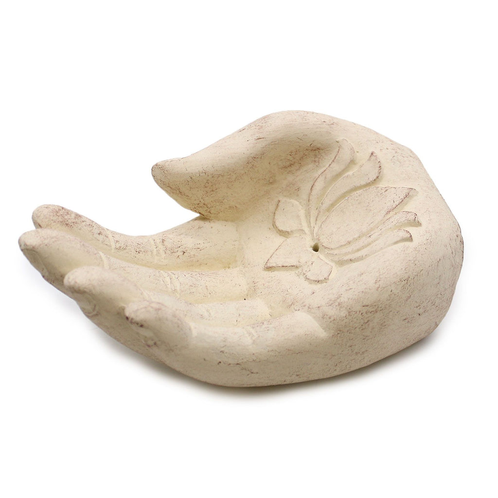 Hand Incense Burner Lotus White for Aromatic Home Fragrance