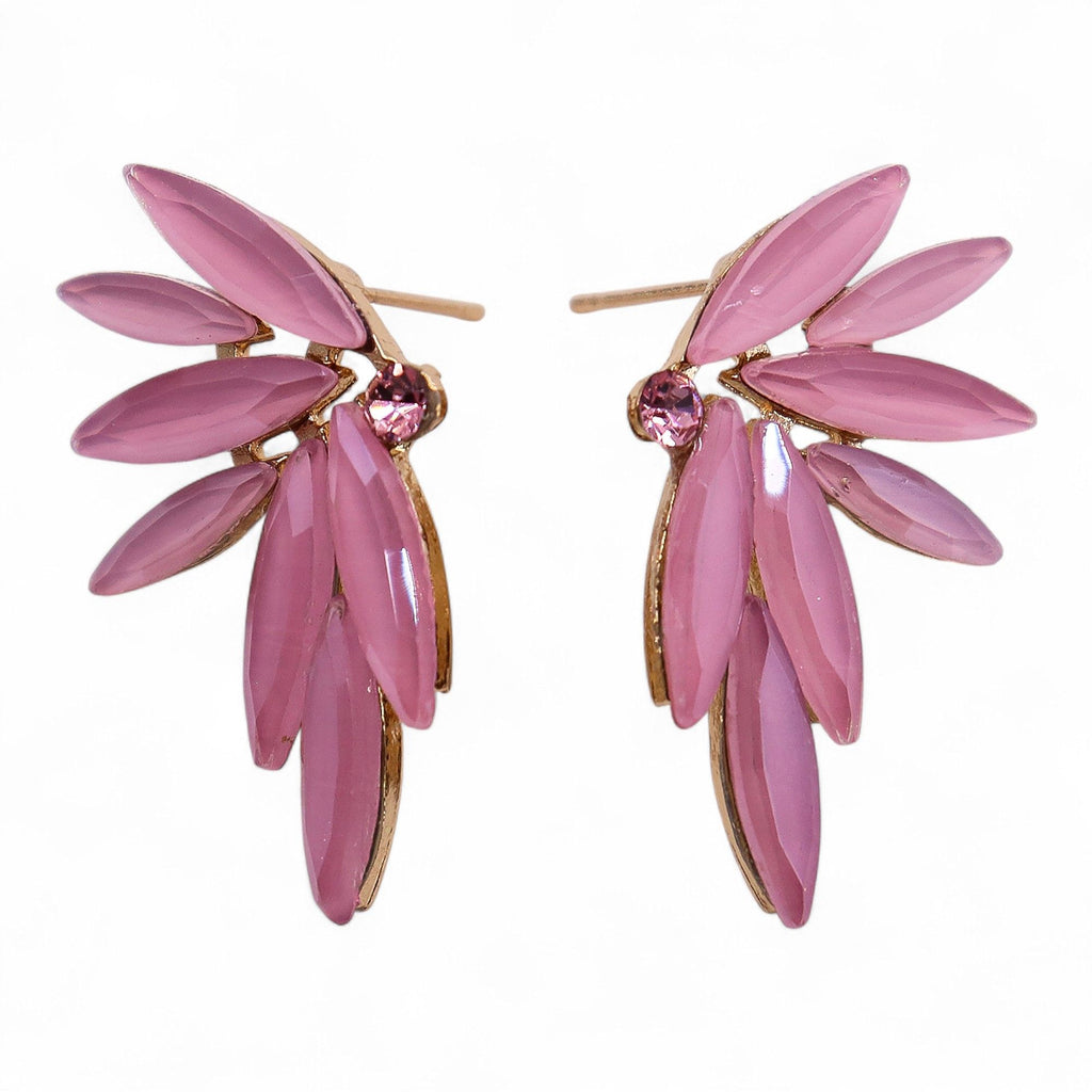 Soft Pink Vintage Glass Fairies Earrings for Elegant Style