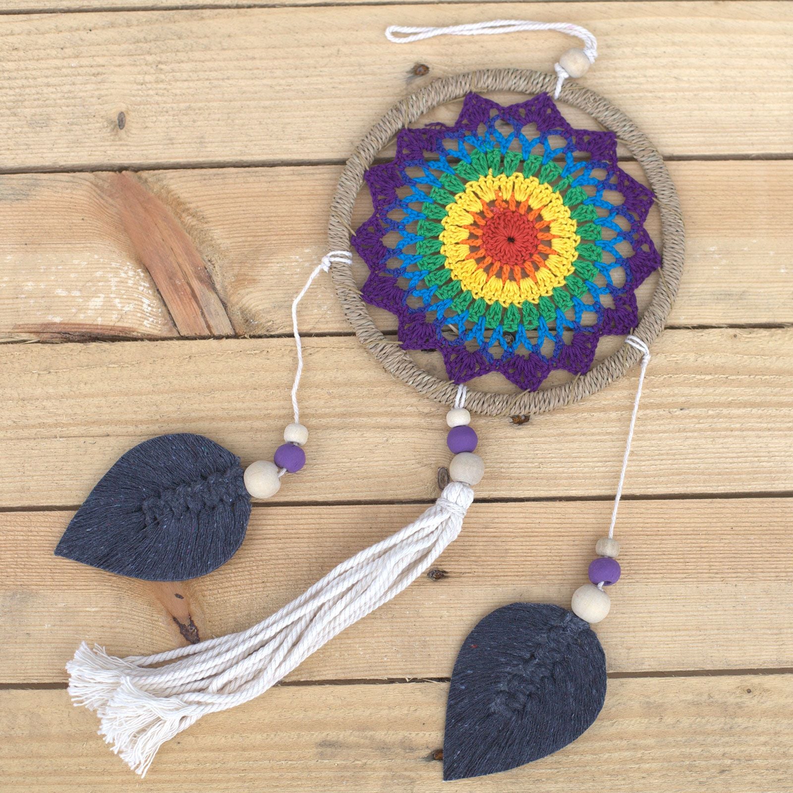 Medium Rainbow Dream Catcher for Home Decor and Sweet Dreams