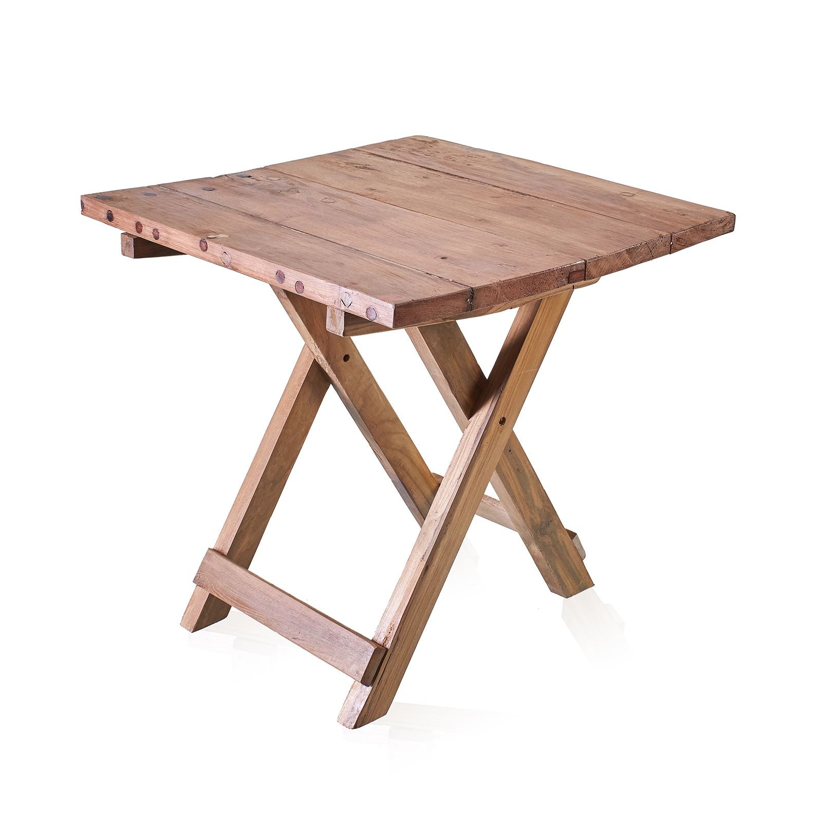 Square Folding Coffee Table 50cm Recycled Wood for Stylish Home Use