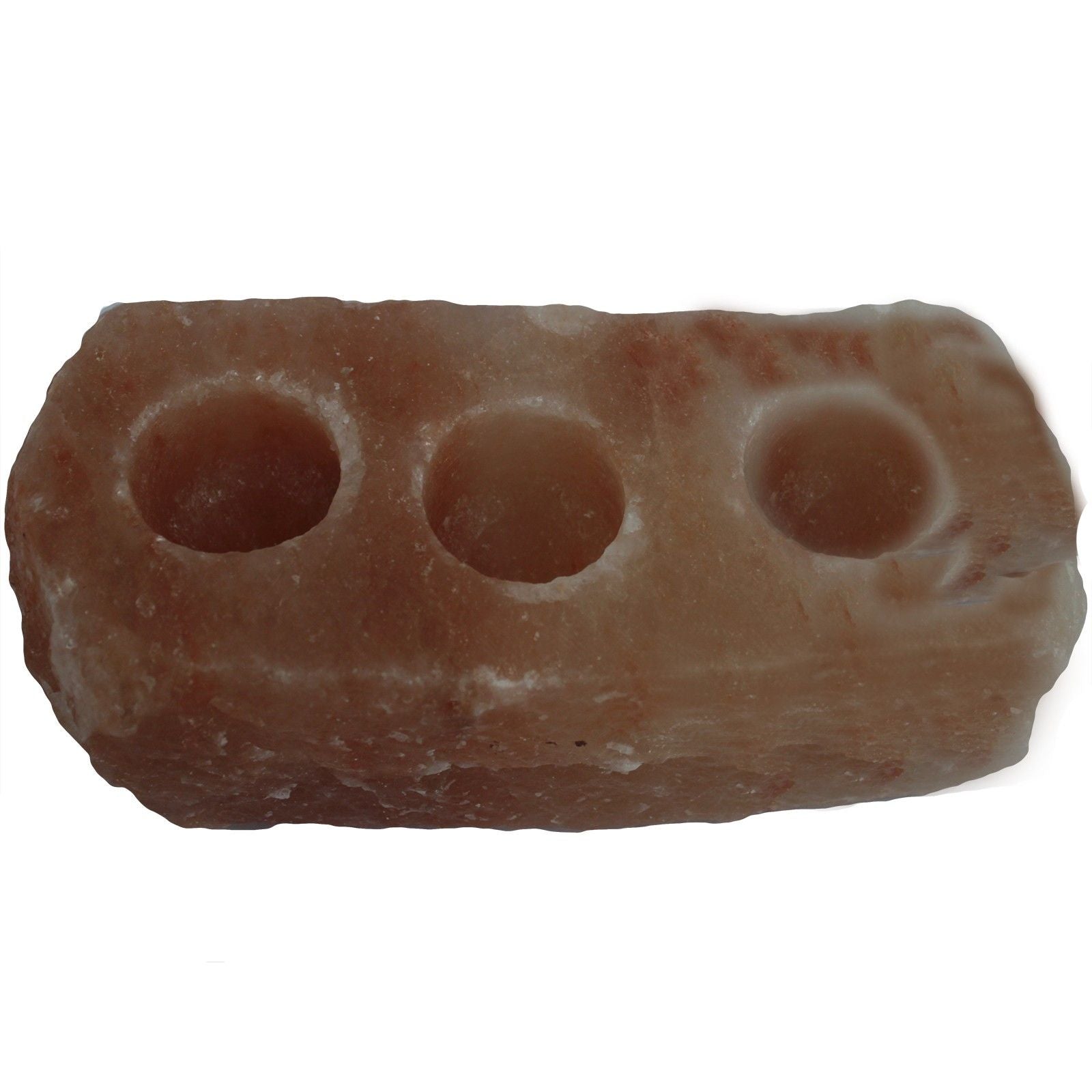 Natural Himalayan Salt Candle Holder with 3 Unique Holes for Decor