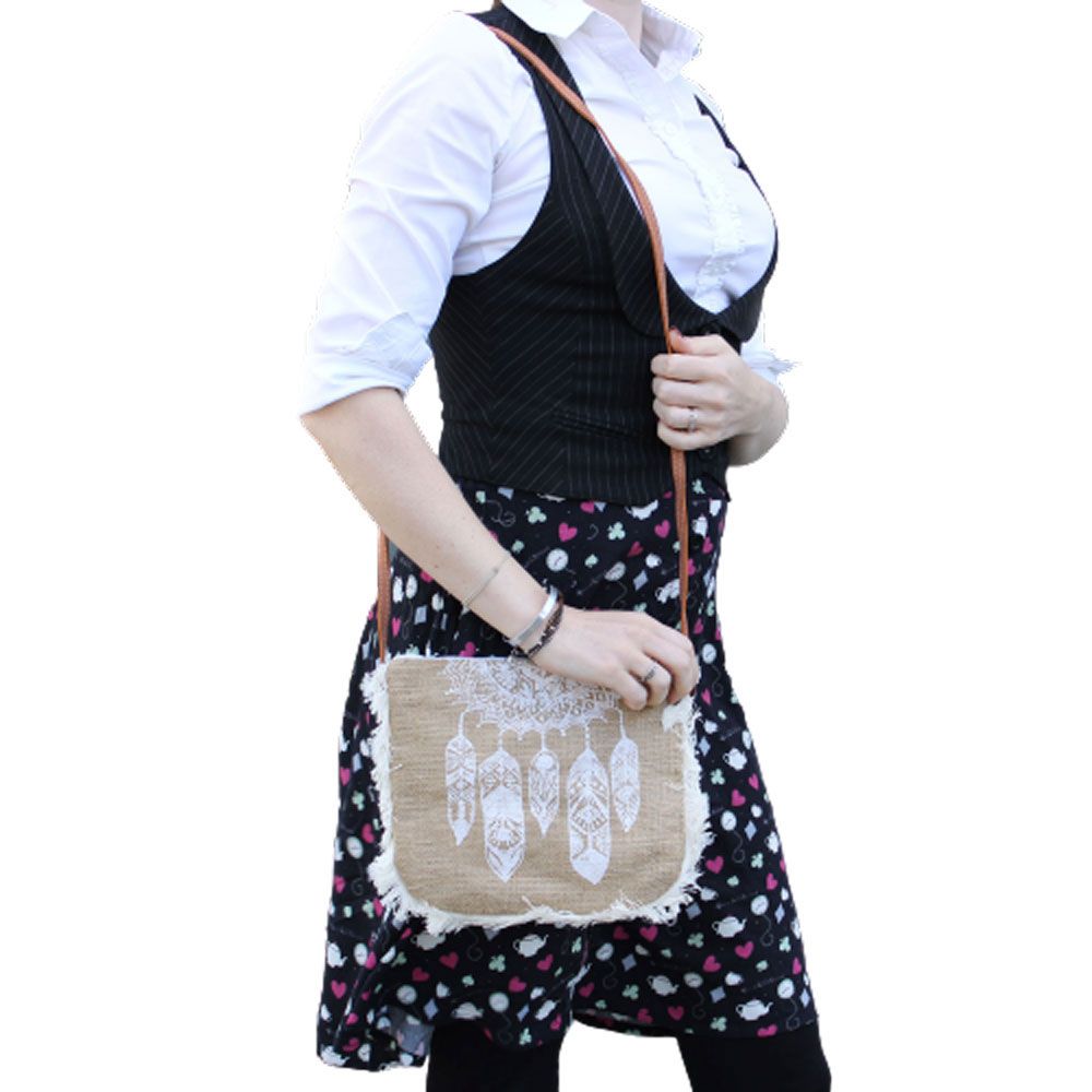 Fab Fringe Bag with Unique Dream Catcher Print for Stylish Outings