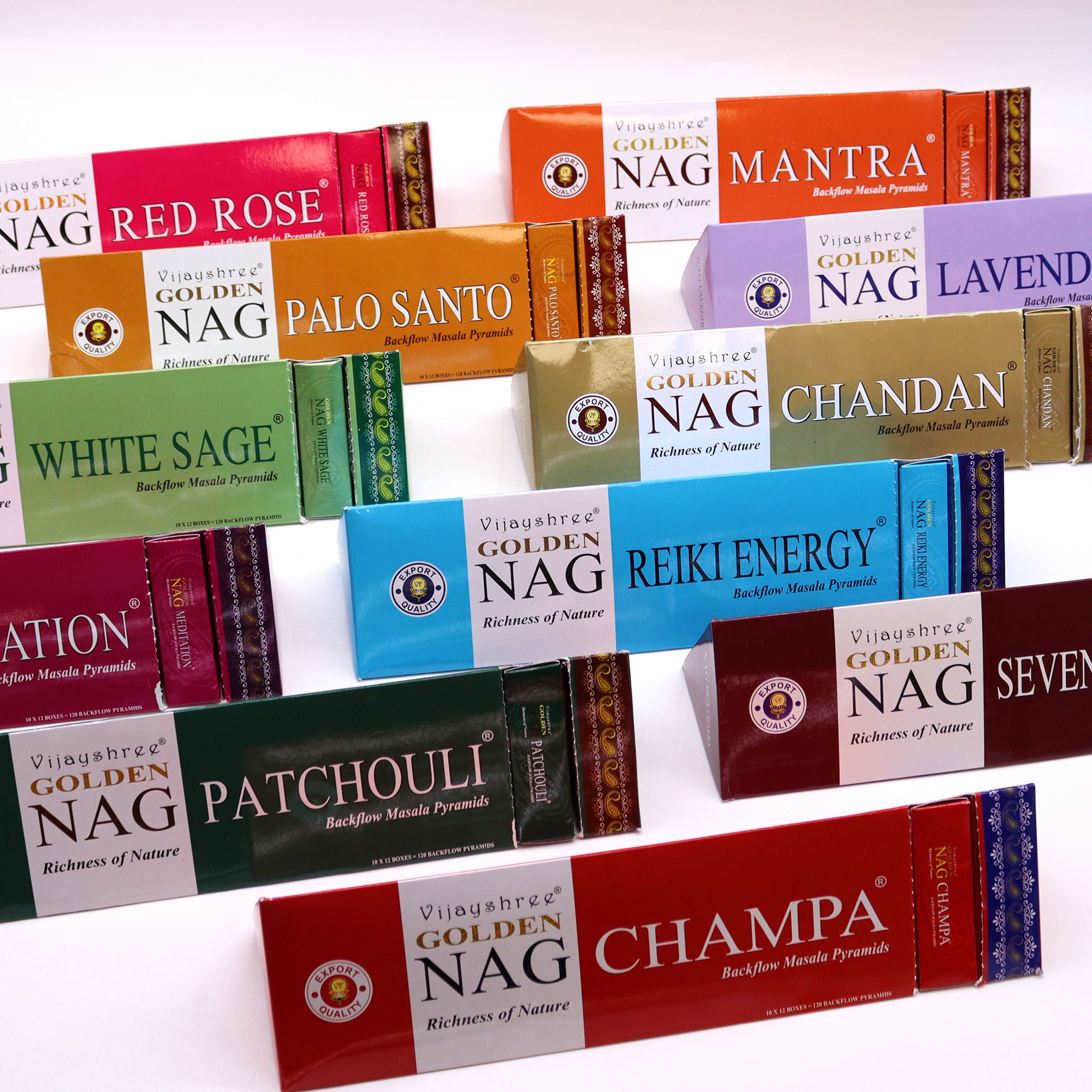 42g Jumbo Golden Nag Champa Backflow Incense Cones with Aroma