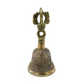 Medium Tibetan Tingsha Bell with Intricate Symbol Design