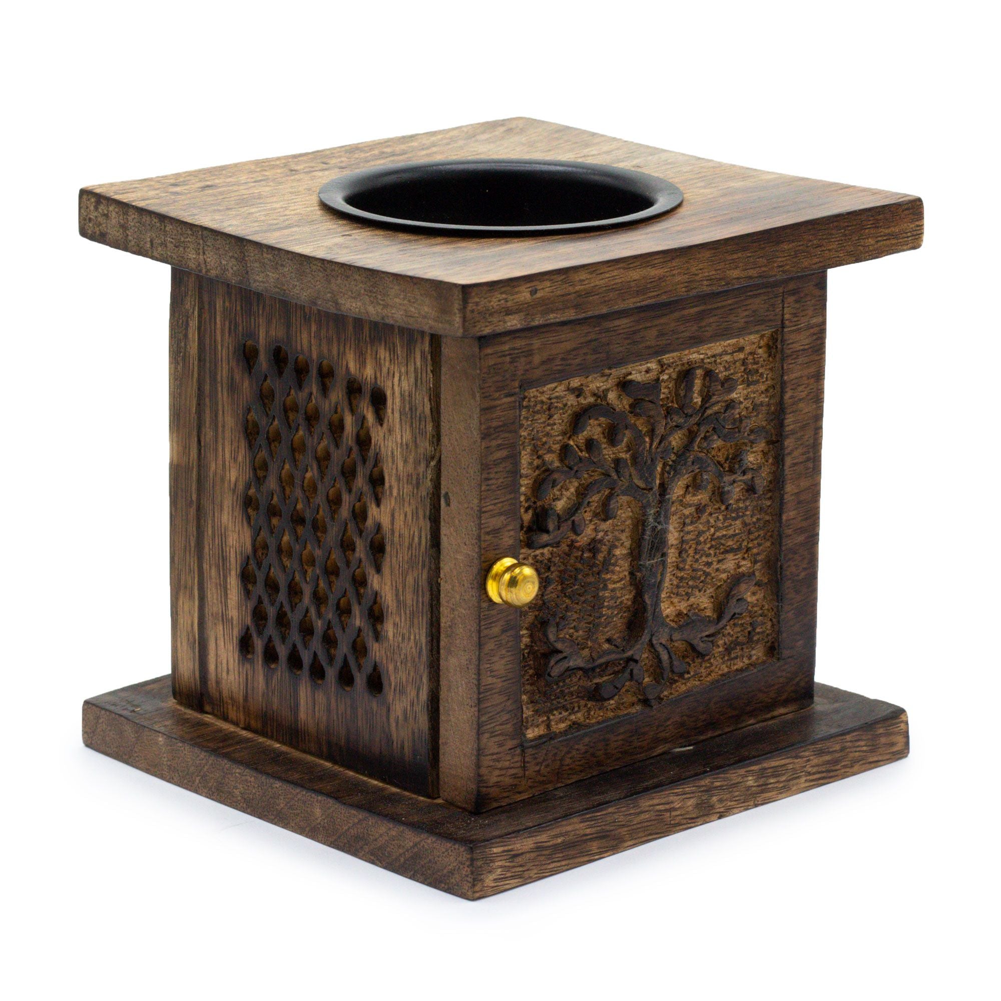 Large Mango Box Burner Tree of Life for Aromatic Oils and Wax