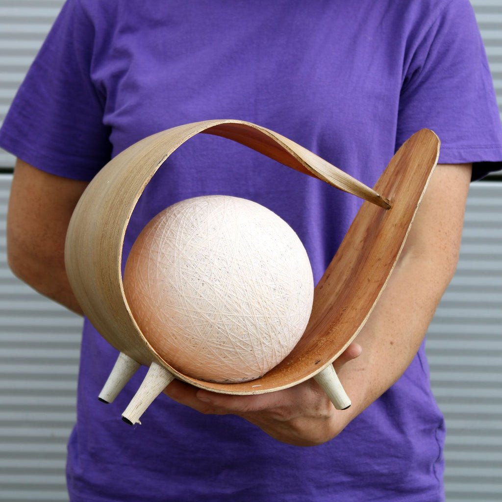 Natural Coconut Lamp with Unique Wrapover Design for Home Decor