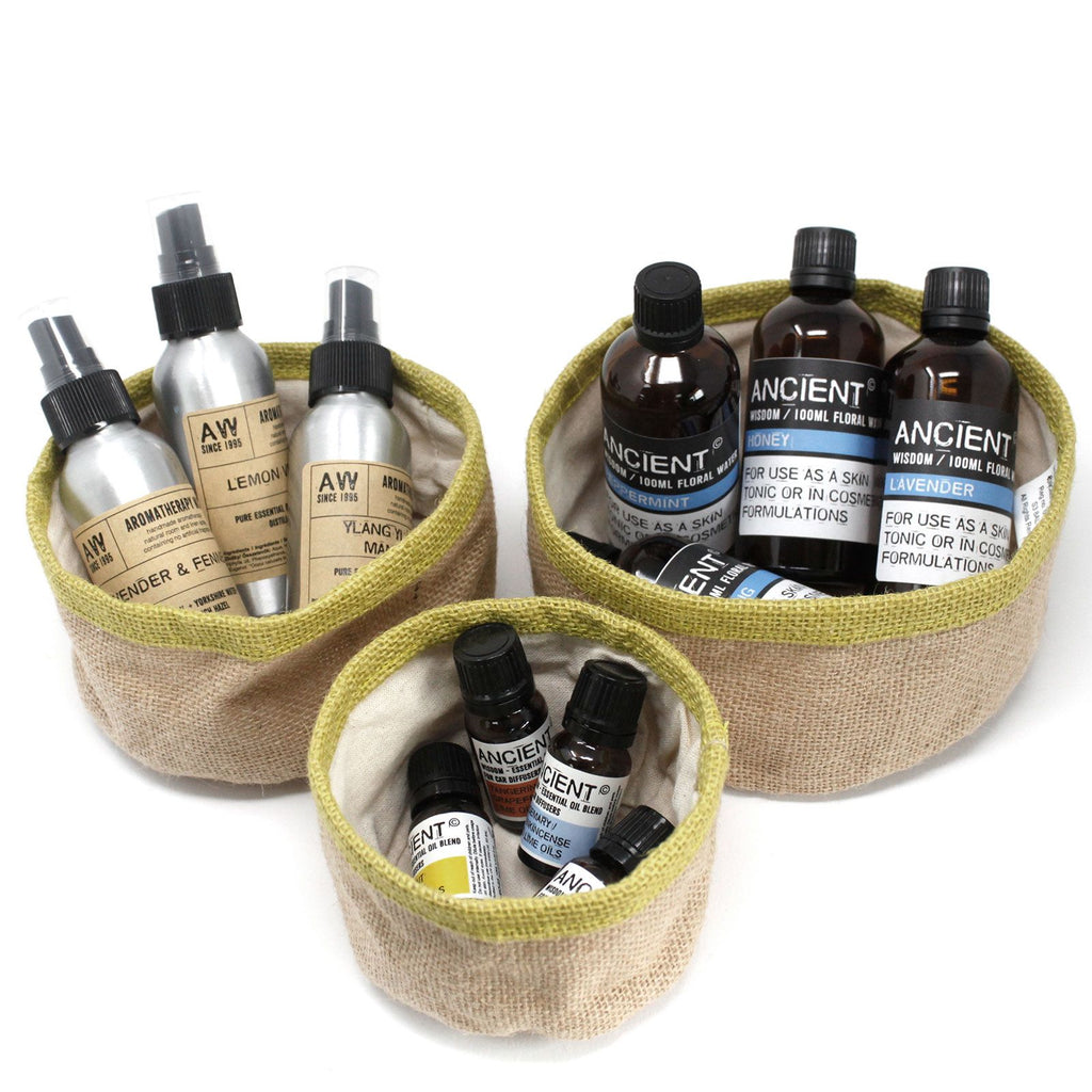 Set of 3 Natural Jute Baskets in Charcoal for Stylish Storage