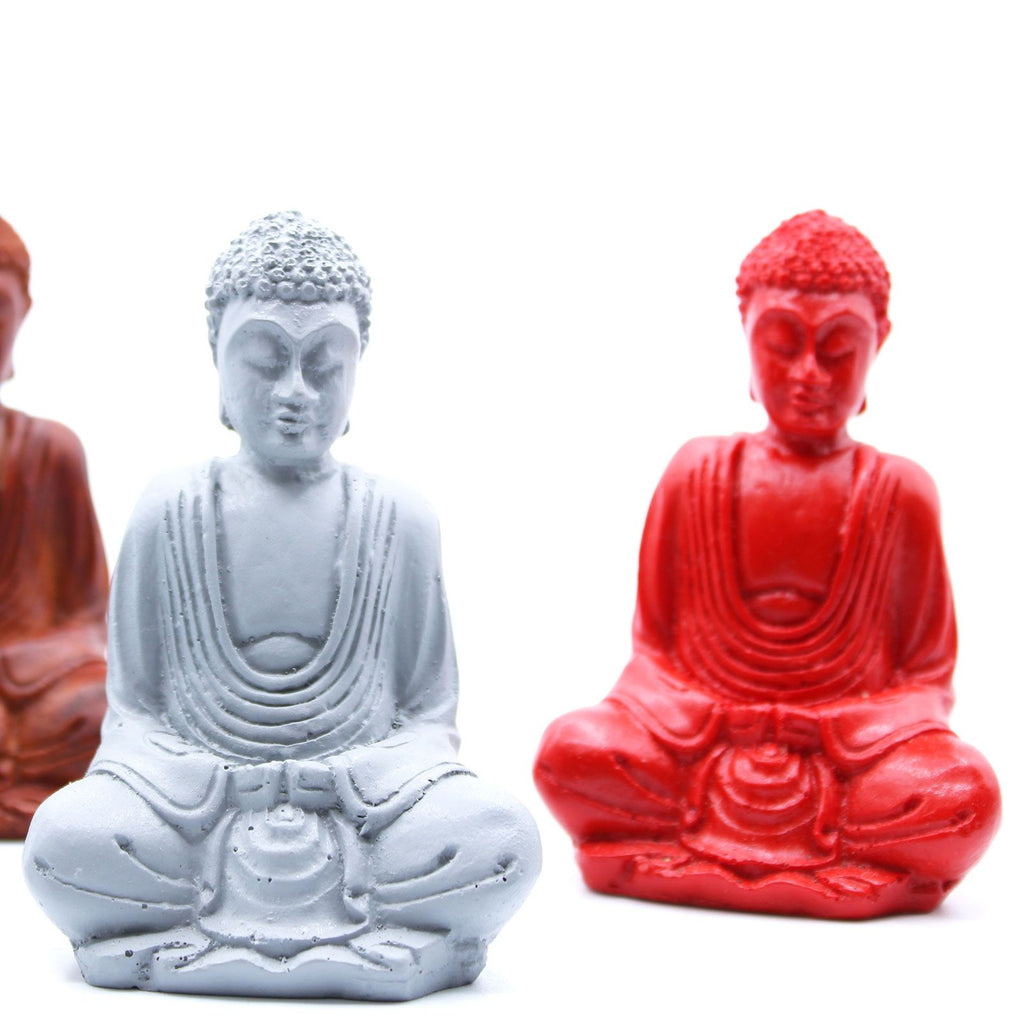 Matt Mini Buddha Statues in Assorted Colours for Home Decor