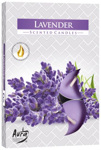 Set of 6 Lavender Scented Tealights for Home Fragrance Use