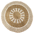 Round Seagrass White and Tan Rug for Stylish Home Decor