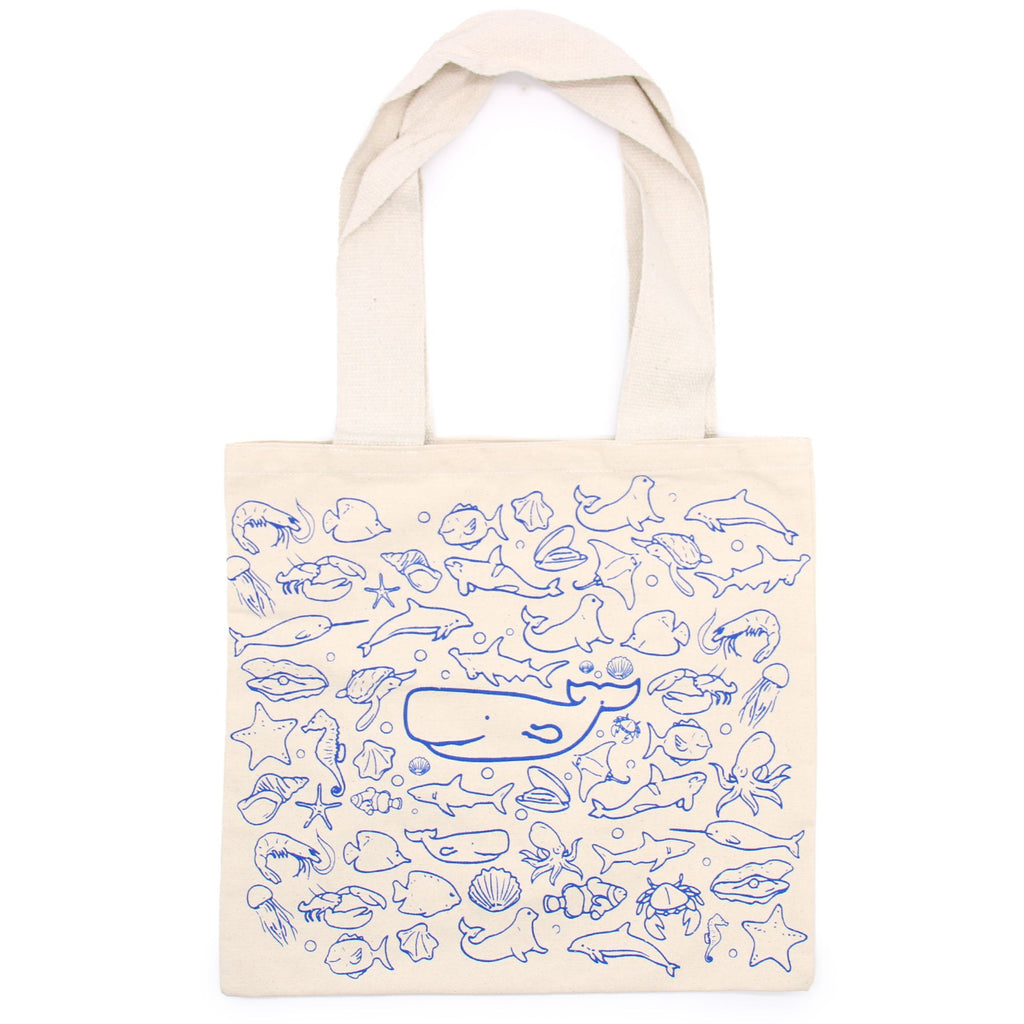 Big Cotton Tote Shopping Bag 38x42cm Sea Life Eco Friendly Design