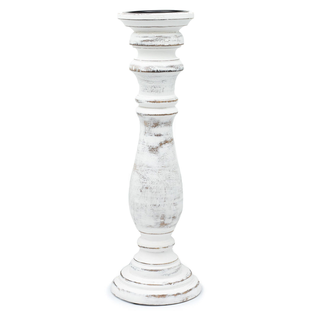 Large Classic Whitewash Candle Stand for Home Decor Styles