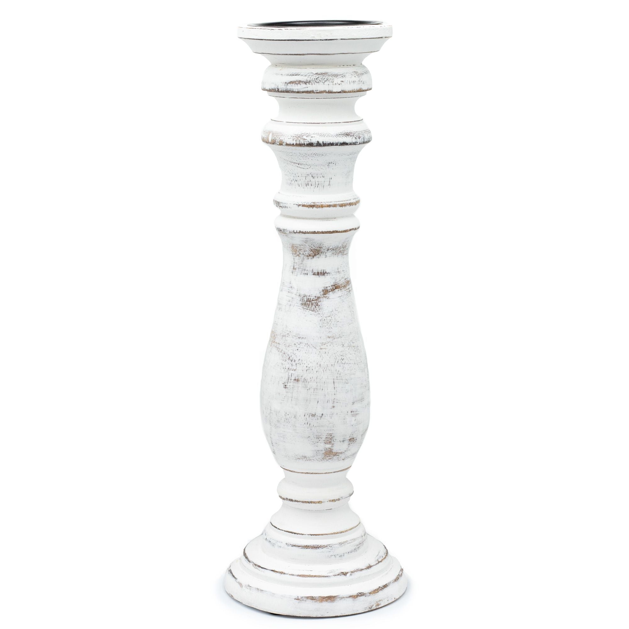 Large Classic Whitewash Candle Stand for Home Decor Styles