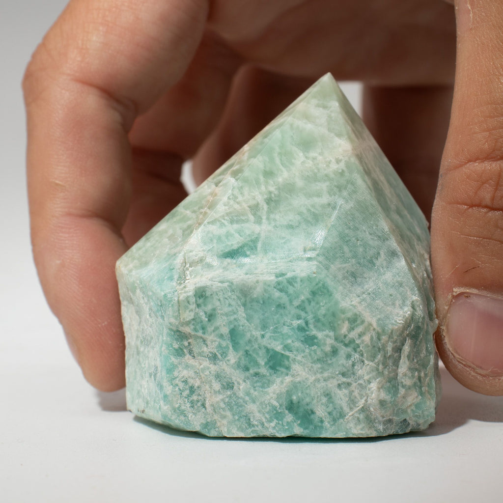 Gemstone Top Polished Points of Indian Amazonite for Home Decor