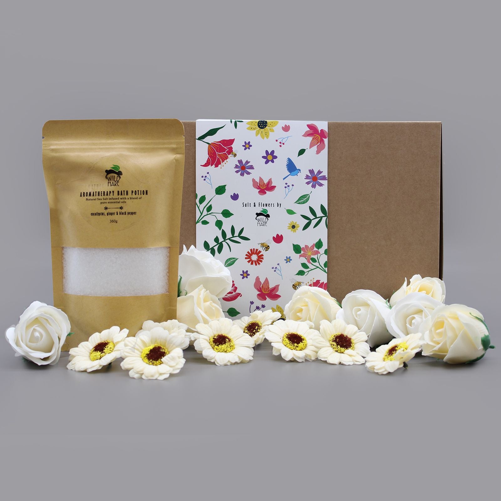 Salt Soak Set Cold and Flu with Eucalyptus and Ginger Bath Salt