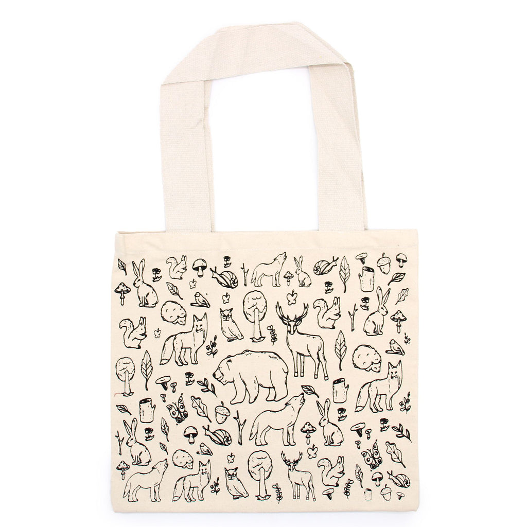 Big Cotton Tote Shopping Bag 38x42cm Forest Life Eco Gift Bag