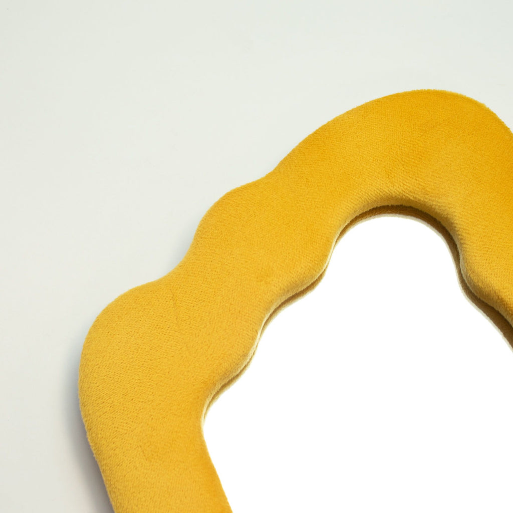 Soft Squiggly Mirror in Flame Marigold for Home Decor Accent
