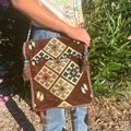 Chocolate Kilim Messenger Festival Bag with Intricate Patterns