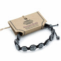 Magnetic Hematite Shamballa Bracelet with Hexagon Skulls Design