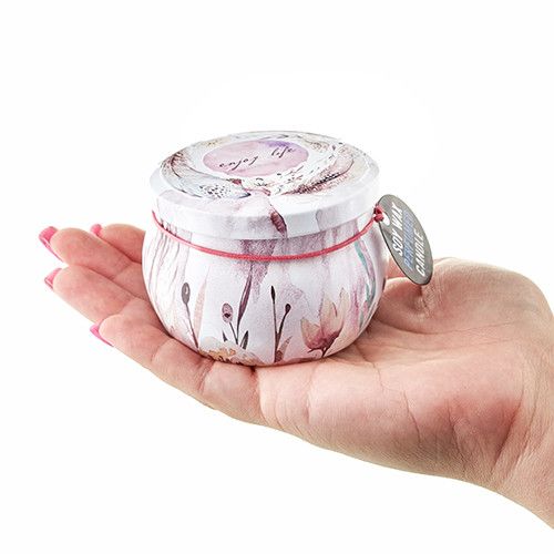 Art Tin Candle Russian Dolls Design in Dolly Blue for Home Decor