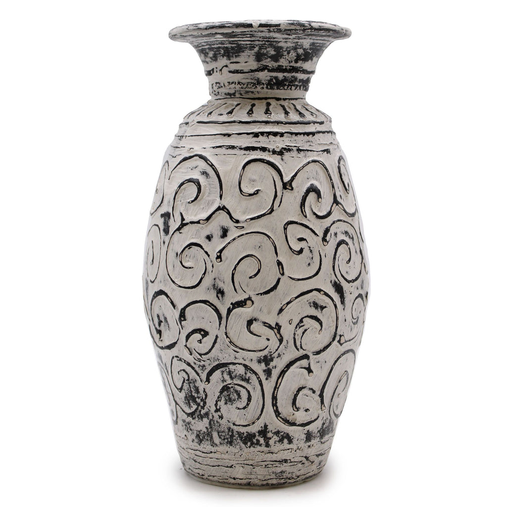 Swirls Shaped Cream Vase for Elegant Home Decor and Unique Gifting