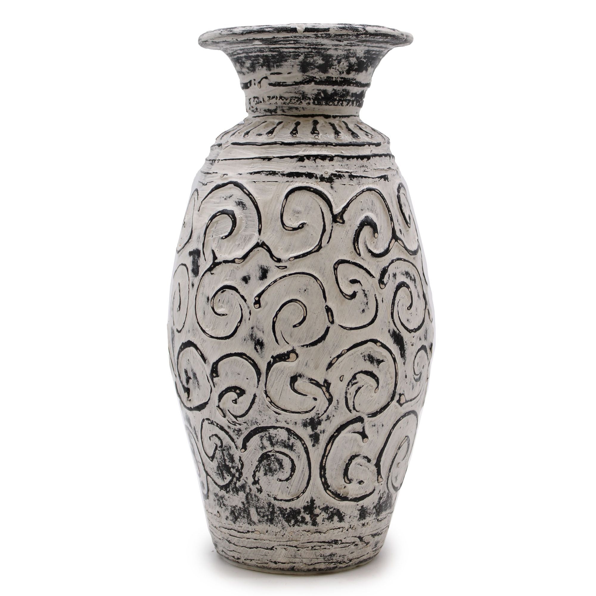 Swirls Shaped Cream Vase for Elegant Home Decor and Unique Gifting