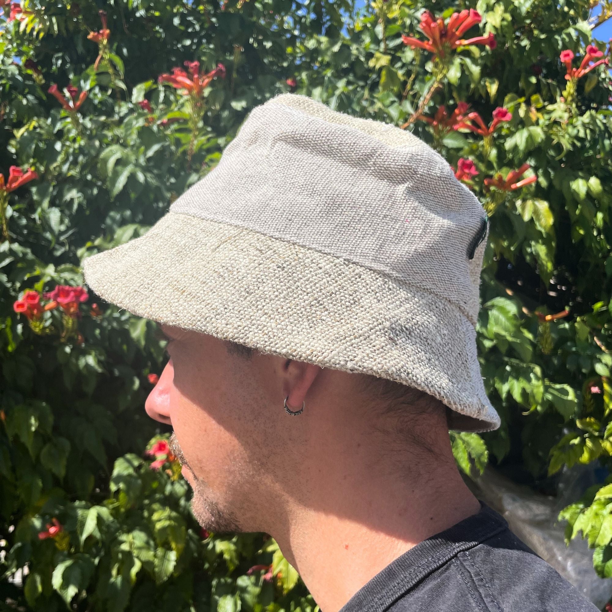 Patched Hemp and Cotton Boho Festival Hat for Eco Friendly Style