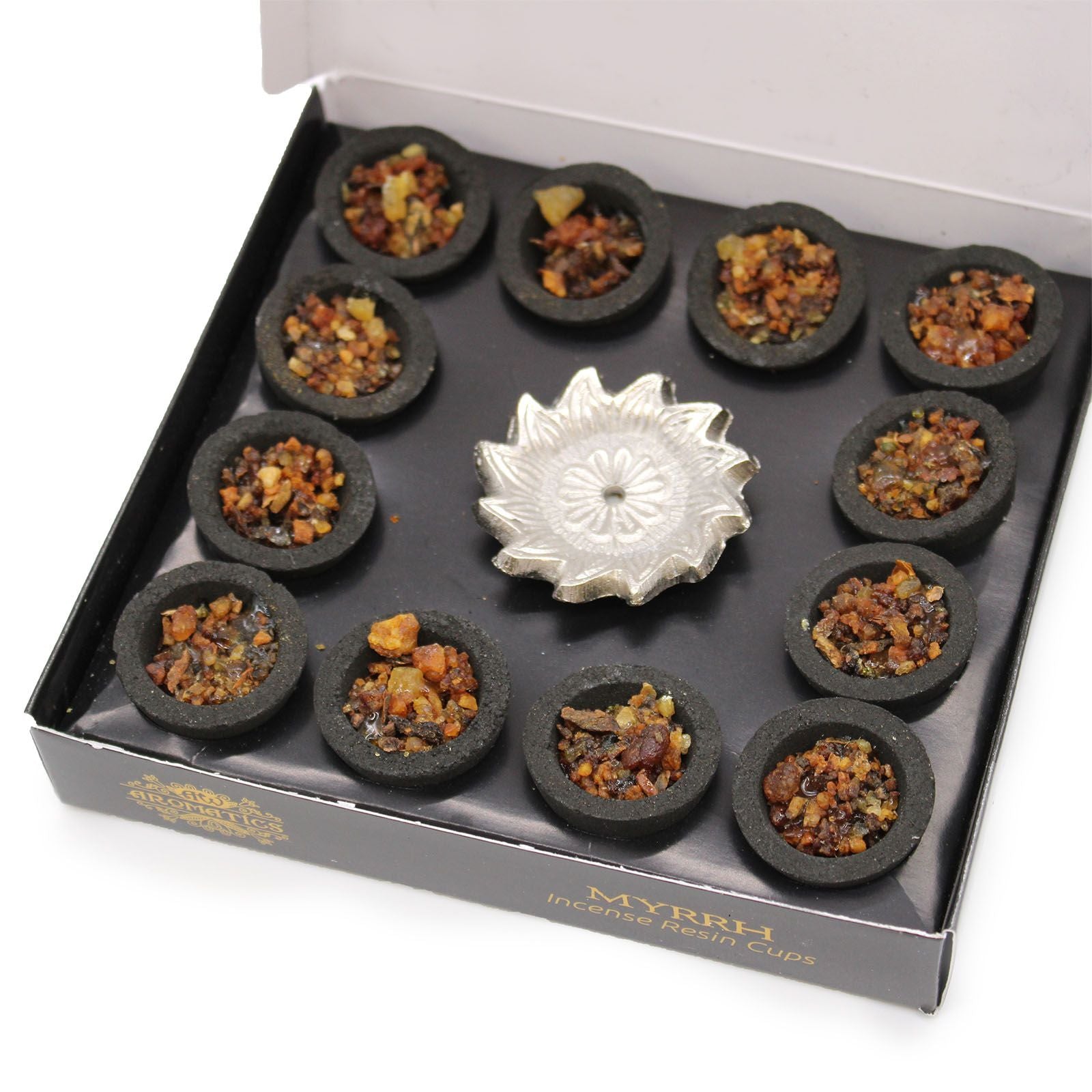 Box of 12 Myrrh Resin Cups for Aromatic Home Fragrance