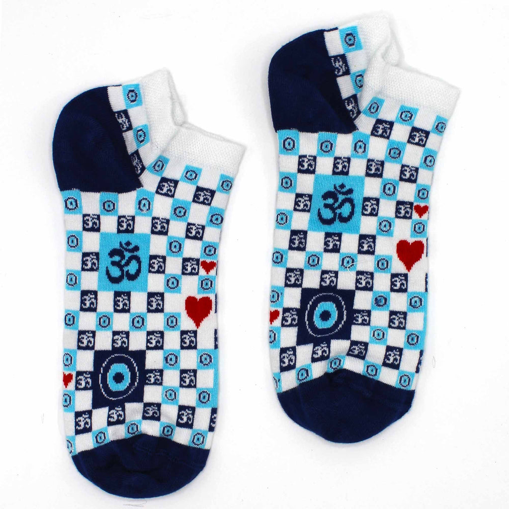 Hop Hare Bamboo Socks Low Cut Ohm Evil Eye Design for Comfort