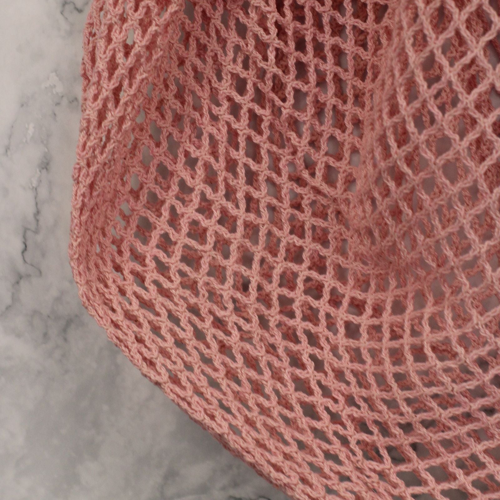 Pure Cotton Mesh Bag in Rose for Stylish Everyday Use