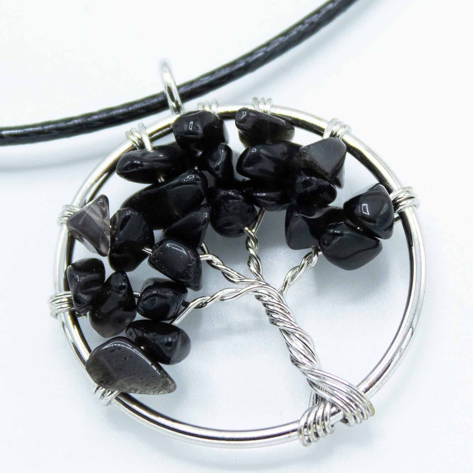 Tree of Life Pendant in Black Agate for Stylish Elegance