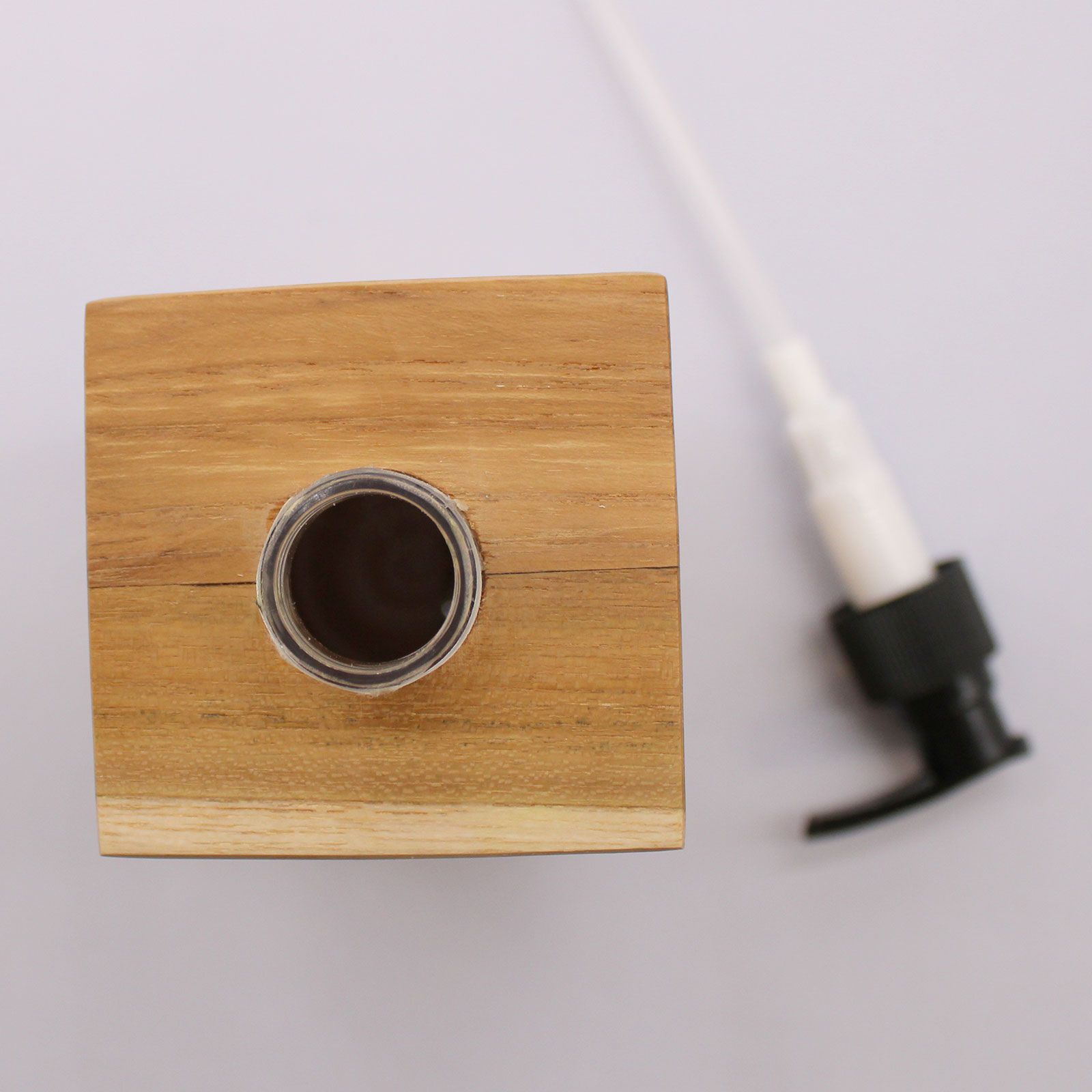 Natural Teakwood Square Soap Dispenser for Home Decor Elegance