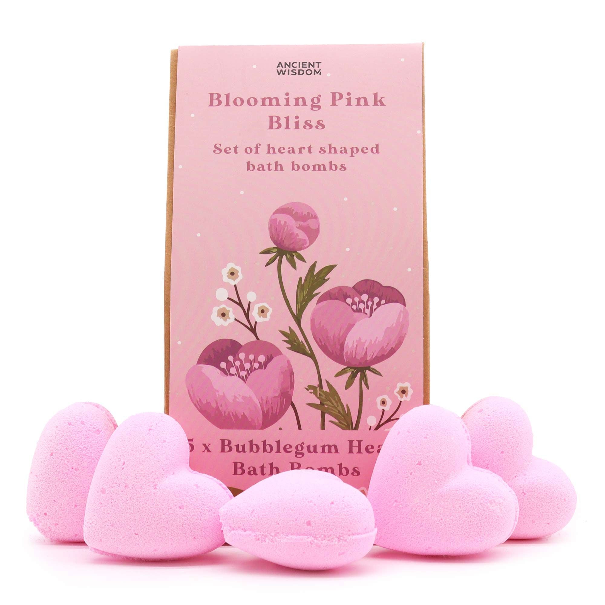 Blooming Pink Bliss Heart Bath Bomb Gift Set for Sweet Relaxation
